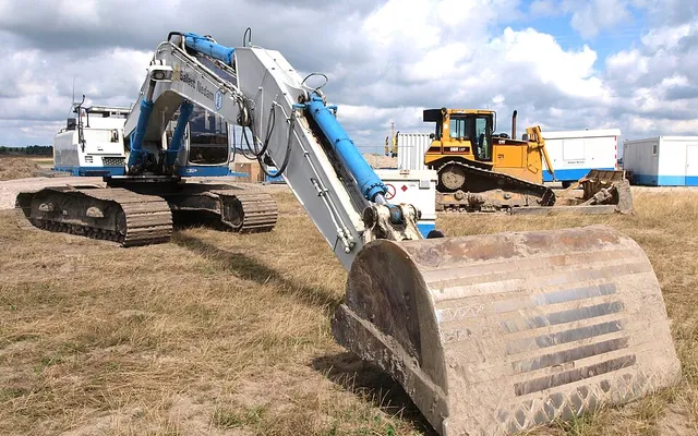 Ballast Nedam excavator on a building site
