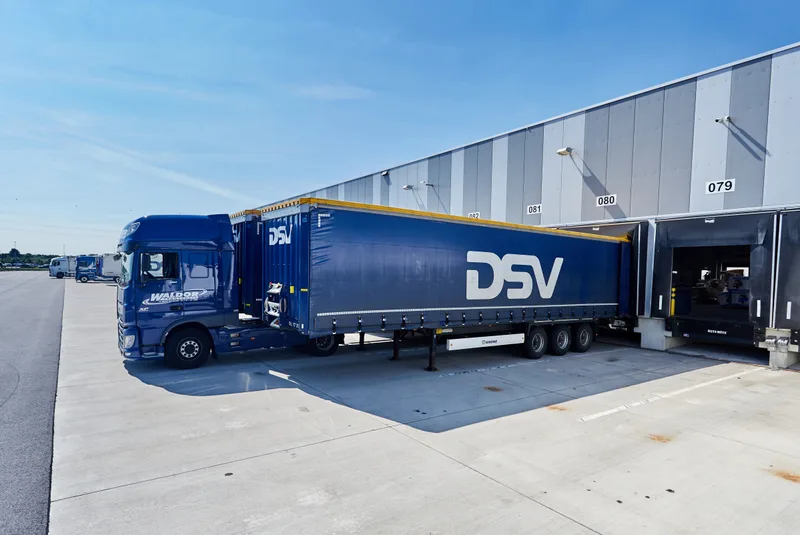 DSV truck at a loading dock