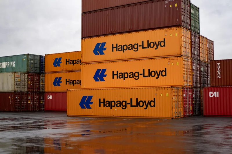 Hapag-Lloyd containers at a terminal